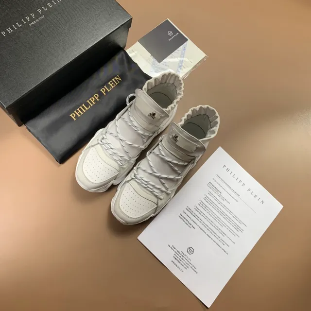 Philipp Plein White Ruched Collar Skull Hardware Chunky Sneakers 4