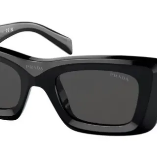 Prada Angular Cat-Eye Glossy Black Sunglasses
