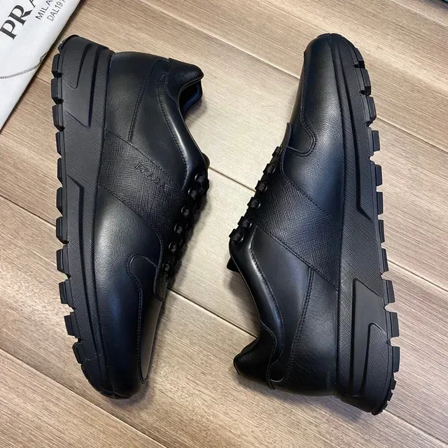 Prada Black Gray Mixed-Material Upper Chunky Sculpted Sole Lifestyle Sneakers 2