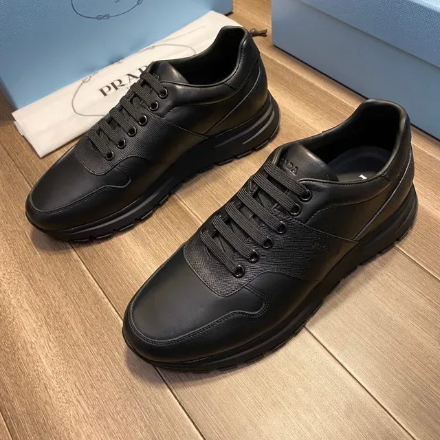 Prada Black Gray Mixed-Material Upper Chunky Sculpted Sole Lifestyle Sneakers 4