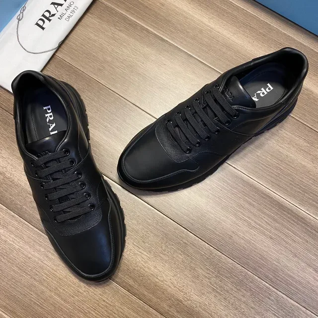 Prada Black Gray Mixed-Material Upper Chunky Sculpted Sole Lifestyle Sneakers 5