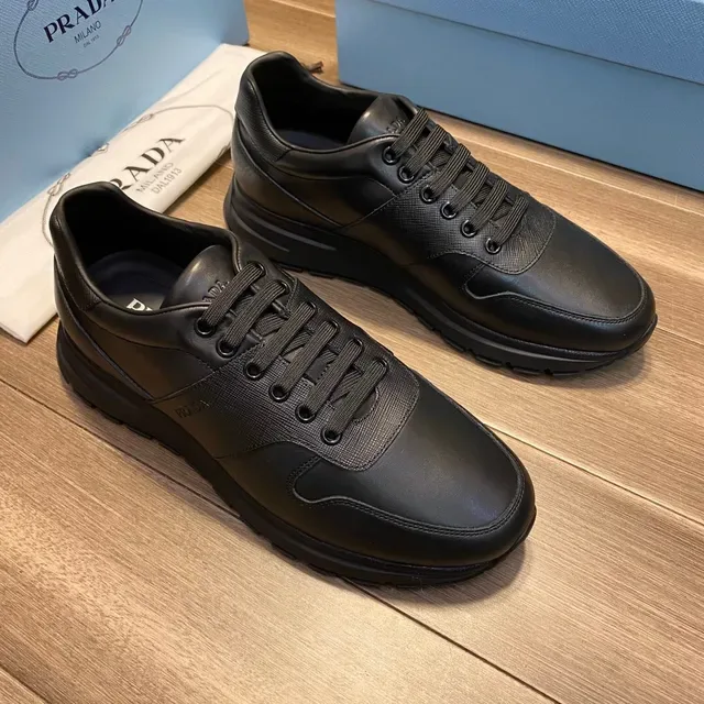 Prada Black Gray Mixed-Material Upper Chunky Sculpted Sole Lifestyle Sneakers 6