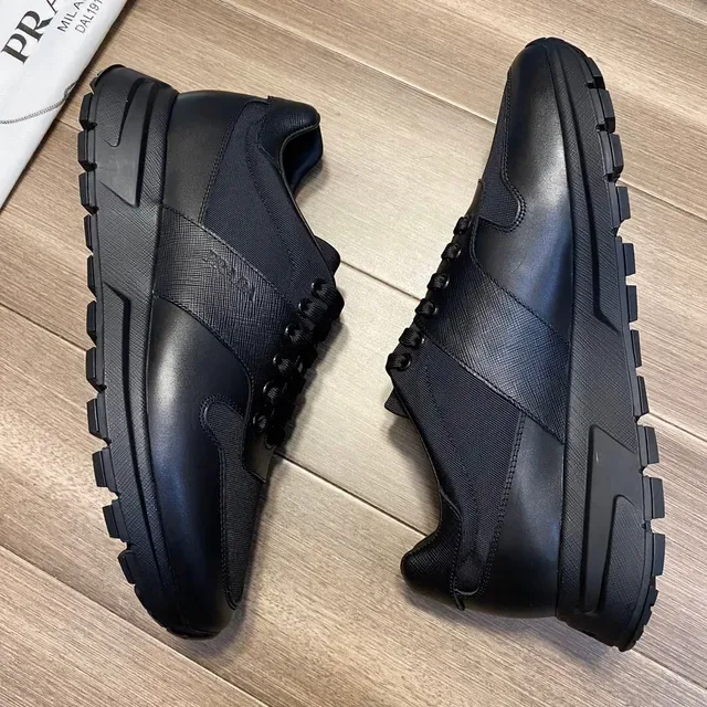 Prada Black Gray Mixed-Material Upper Chunky Sculpted Sole Lifestyle Sneakers 7