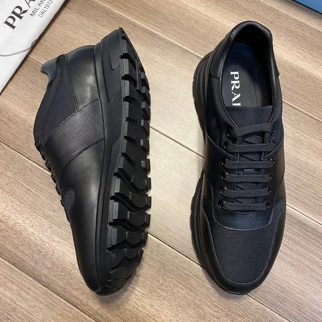 Prada Black Gray Mixed-Material Upper Chunky Sculpted Sole Lifestyle Sneakers 8