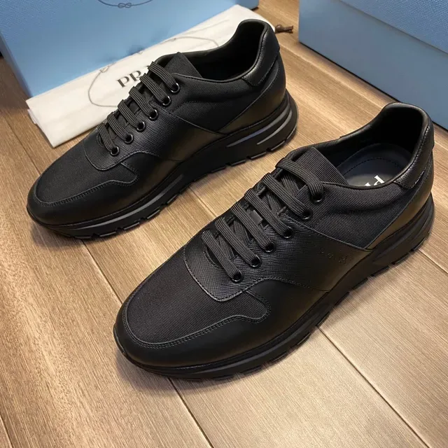 Prada Black Gray Mixed-Material Upper Chunky Sculpted Sole Lifestyle Sneakers 9