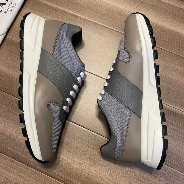 Prada Black Gray Mixed-Material Upper Chunky Sculpted Sole Lifestyle Sneakers 11