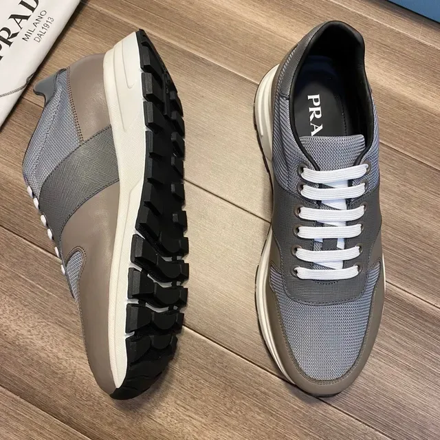 Prada Black Gray Mixed-Material Upper Chunky Sculpted Sole Lifestyle Sneakers 13