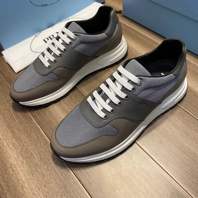 Prada Black Gray Mixed-Material Upper Chunky Sculpted Sole Lifestyle Sneakers 14