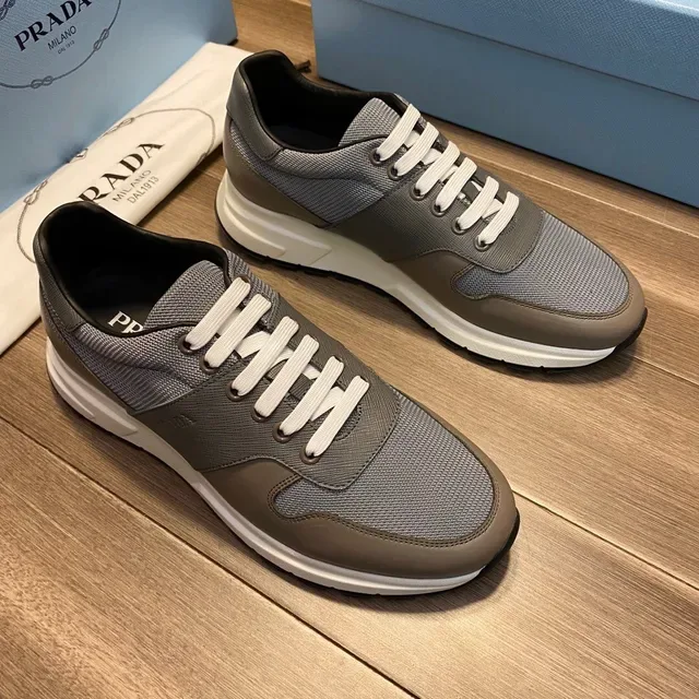Prada Black Gray Mixed-Material Upper Chunky Sculpted Sole Lifestyle Sneakers 16