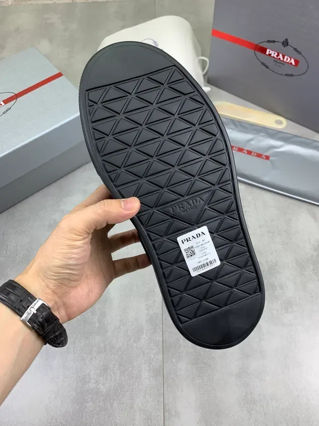 Prada Sneakers Lifestyle Semelle Plateforme Noir Argent Malla Et Synthétique 2