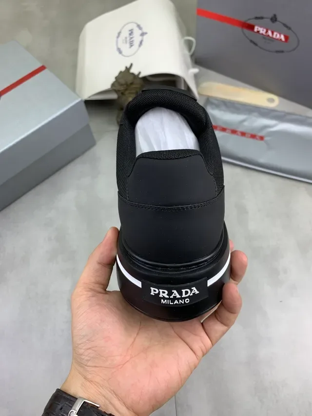 Prada Sneakers Lifestyle Semelle Plateforme Noir Argent Malla Et Synthétique 3