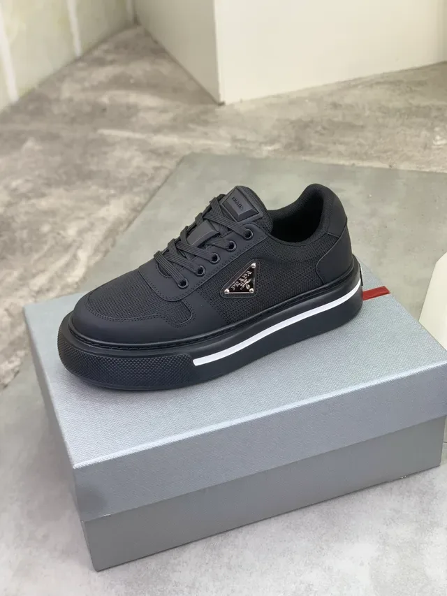 Prada Sneakers Lifestyle Semelle Plateforme Noir Argent Malla Et Synthétique 4