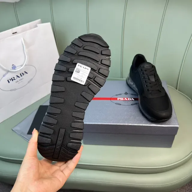 Prada Black Transparent Mesh And Synthetic Upper Translucent Air-Cushion Midsole Lifestyle Sneakers 2
