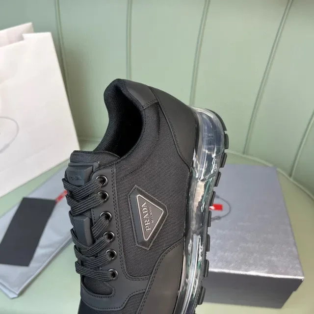 Prada Black Transparent Mesh And Synthetic Upper Translucent Air-Cushion Midsole Lifestyle Sneakers 3