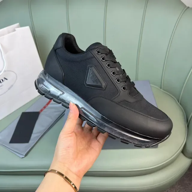 Prada Black Transparent Mesh And Synthetic Upper Translucent Air-Cushion Midsole Lifestyle Sneakers 4
