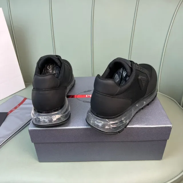 Prada Black Transparent Mesh And Synthetic Upper Translucent Air-Cushion Midsole Lifestyle Sneakers 6