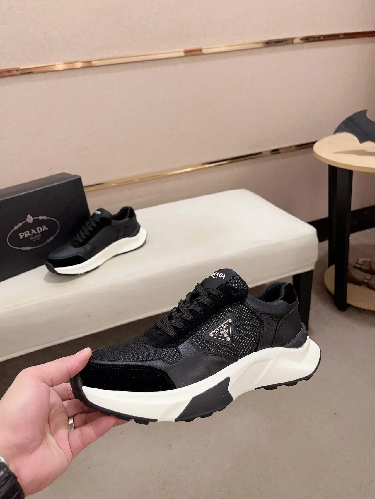 Prada Cloudbust Black and White Chunky Sneakers 3