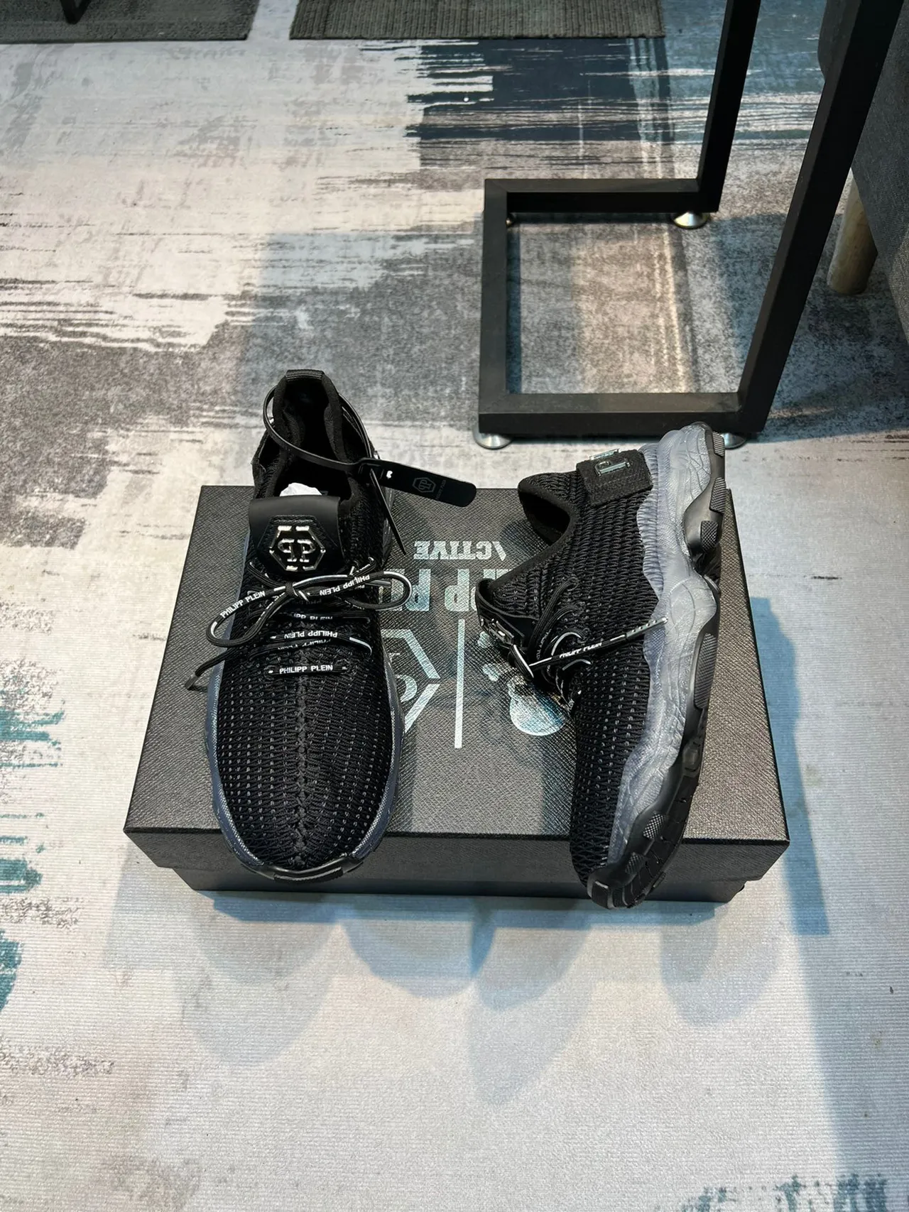 Prada Cloudbust Black Gray Knit Upper Sculpted Midsole Lifestyle Sneakers 4