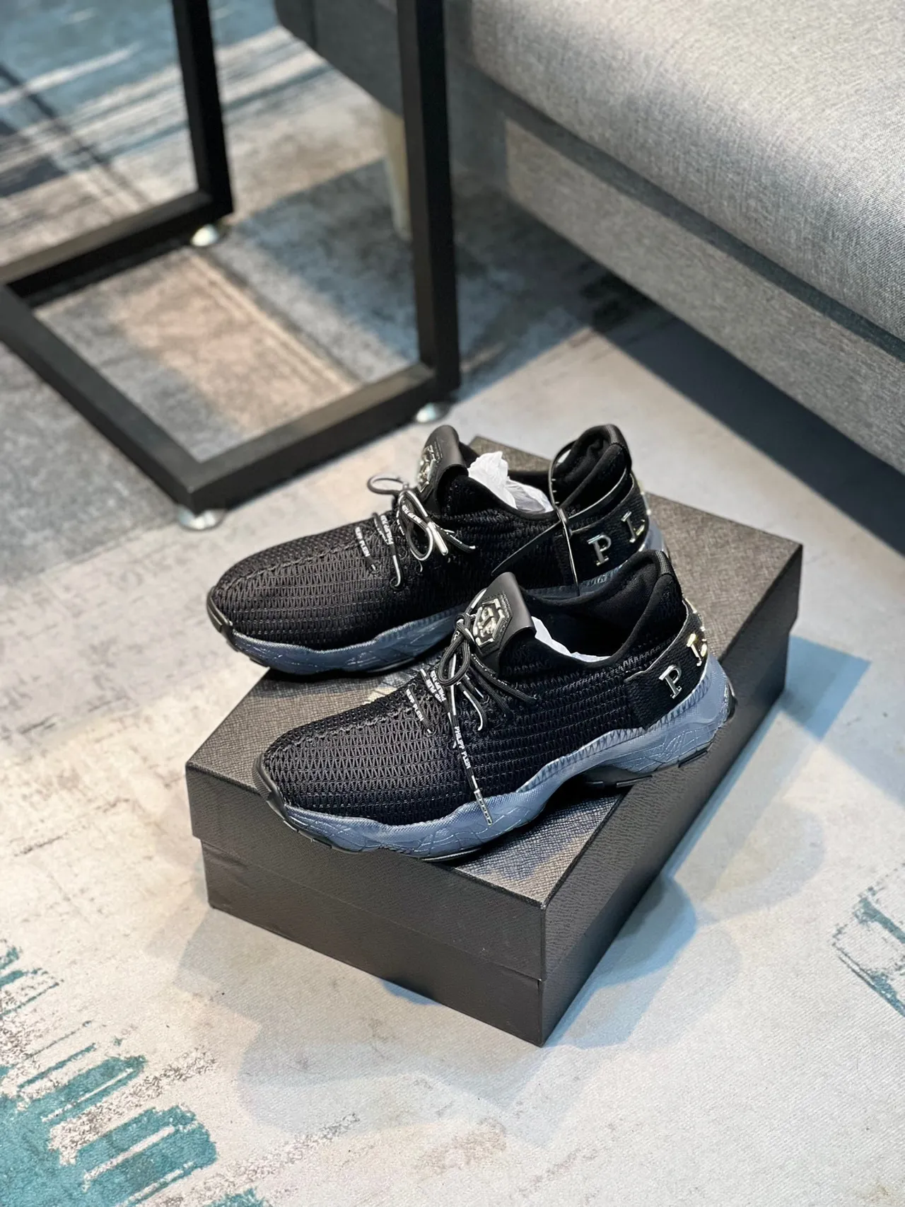 Prada Cloudbust Black Gray Knit Upper Sculpted Midsole Lifestyle Sneakers 7
