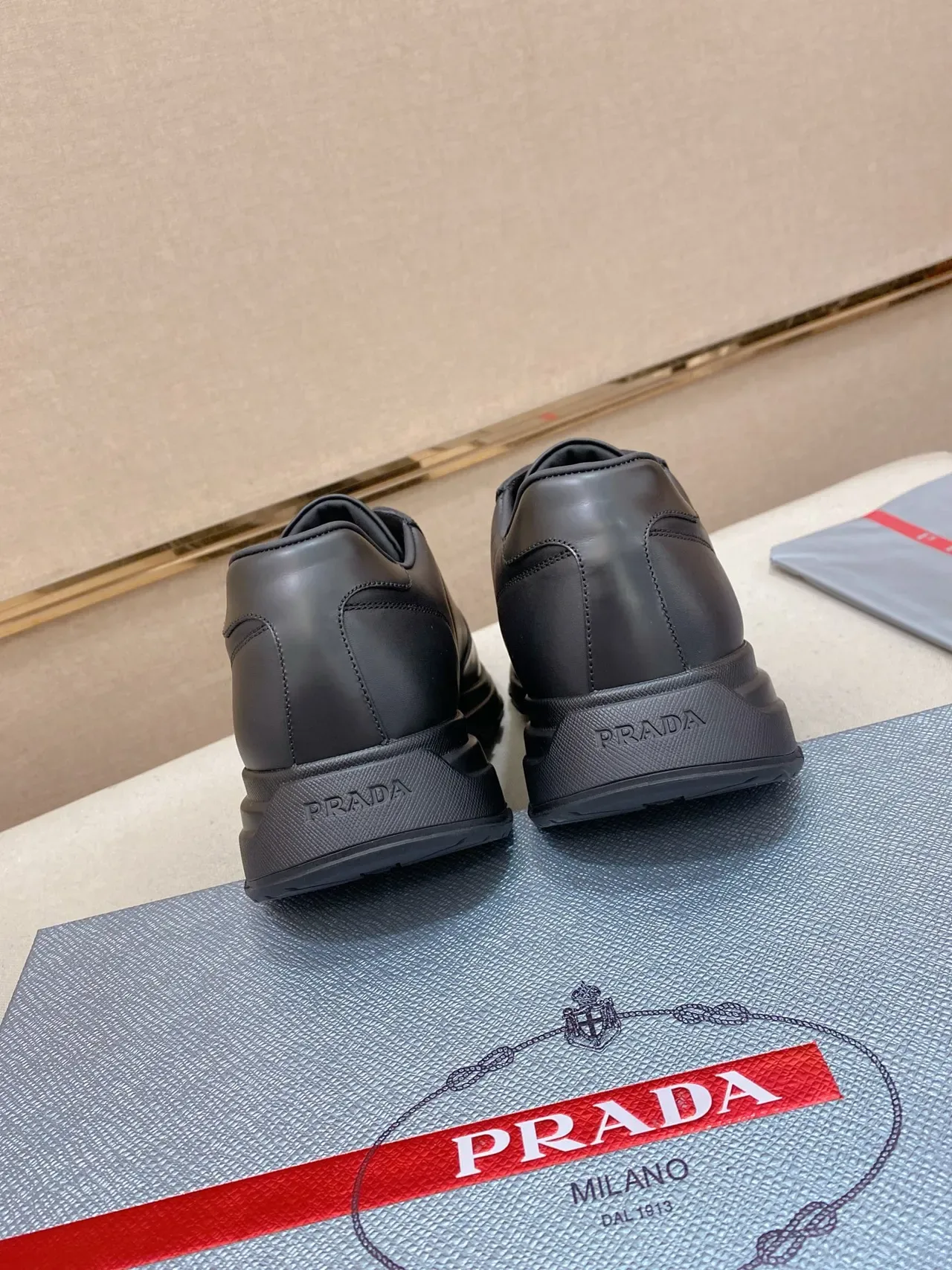 Prada Cloudbust Black Leather Lifestyle Sneakers 4