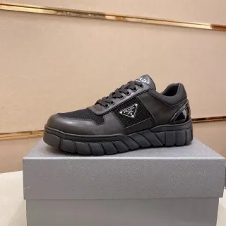 Prada Cloudbust Zapatillas Lifestyle de Cuero-Malla Negra