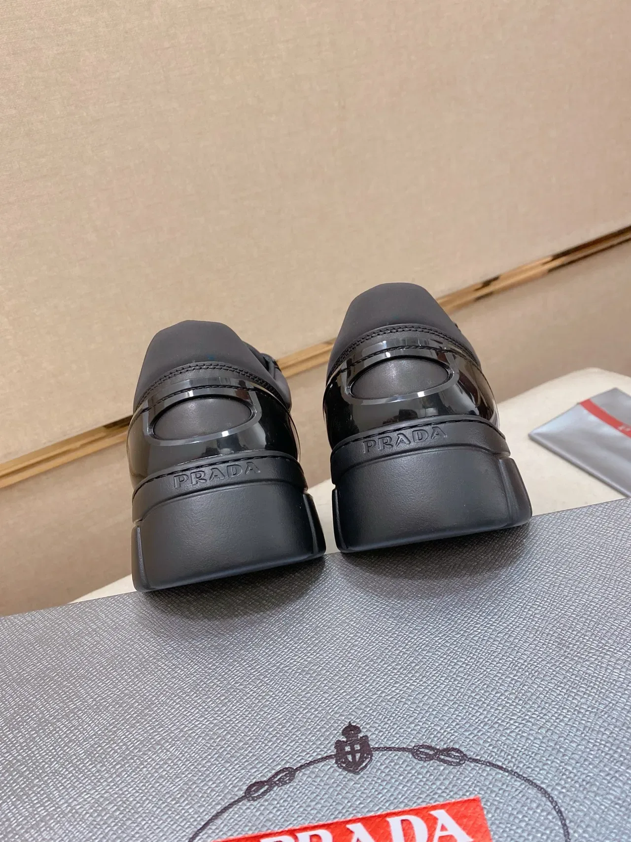 Prada Cloudbust Black Leather-Mesh Lifestyle Sneakers 8