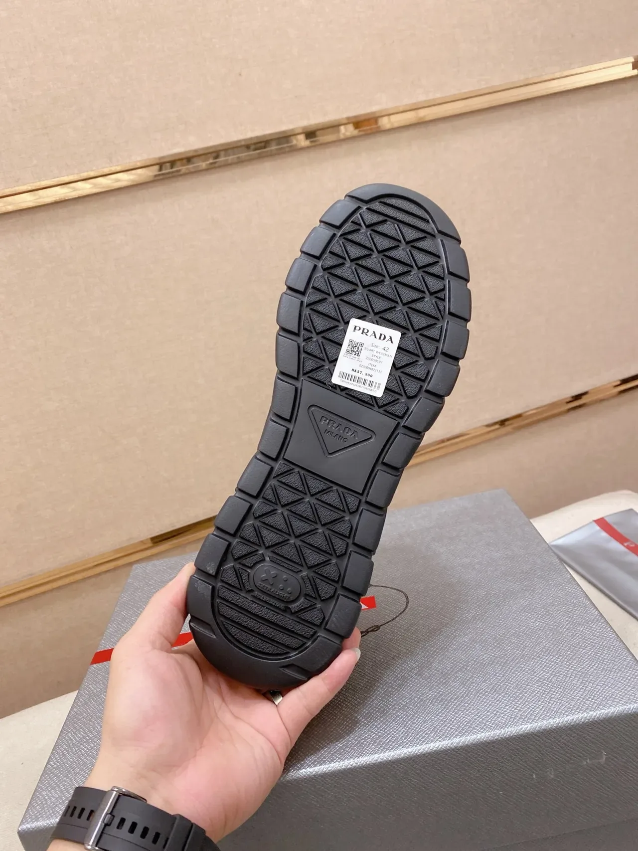Prada Cloudbust Black Leather-Mesh Lifestyle Sneakers 9