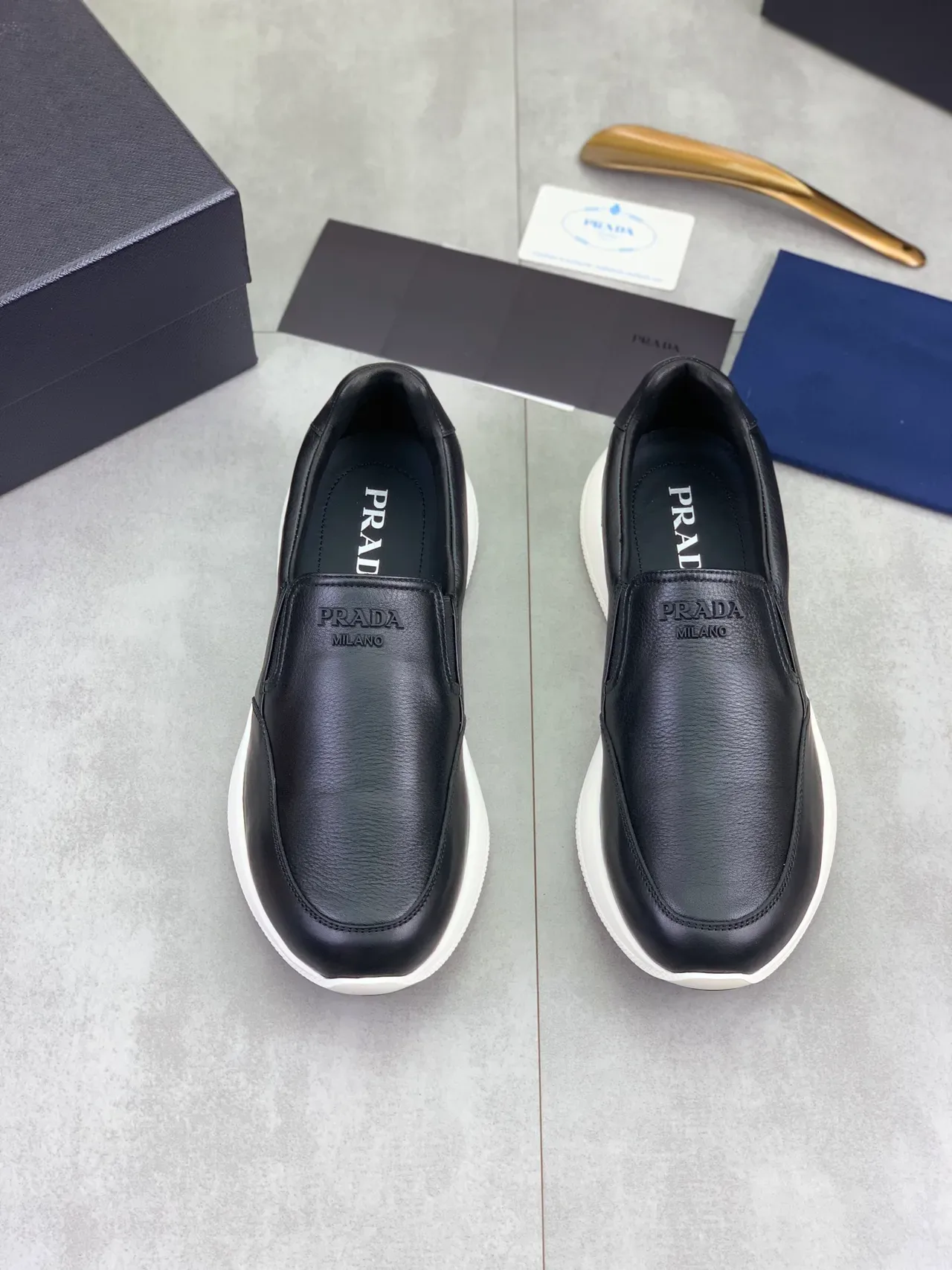 Prada Cloudbust Black Leather Platform Loafers 5