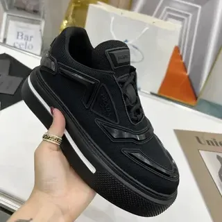 Prada Cloudbust حذاء رياضي أسود شبكي منصة نمط حياة