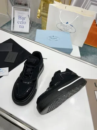 Prada Cloudbust Black Mesh Platform Lifestyle Sneakers 3