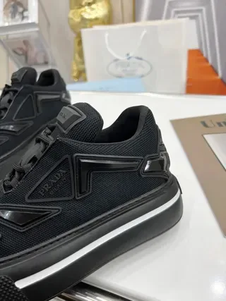 Prada Cloudbust Black Mesh Platform Lifestyle Sneakers 4