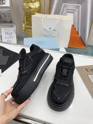 Prada Cloudbust Black Mesh Platform Lifestyle Sneakers 5
