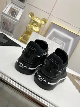 Prada Cloudbust Black Mesh Platform Lifestyle Sneakers 6