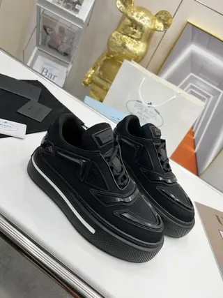Prada Cloudbust Black Mesh Platform Lifestyle Sneakers 7