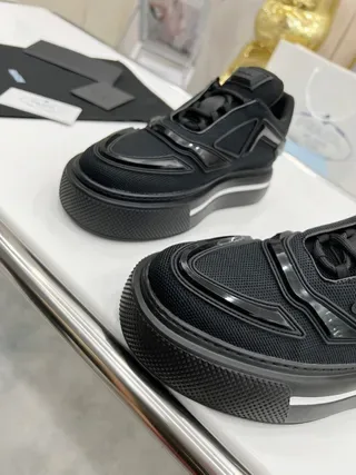 Prada Cloudbust Black Mesh Platform Lifestyle Sneakers 9