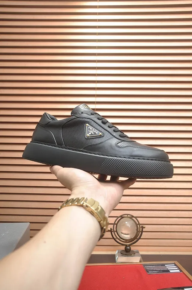 Prada Cloudbust Black Perforated Leather Lifestyle Sneakers 2