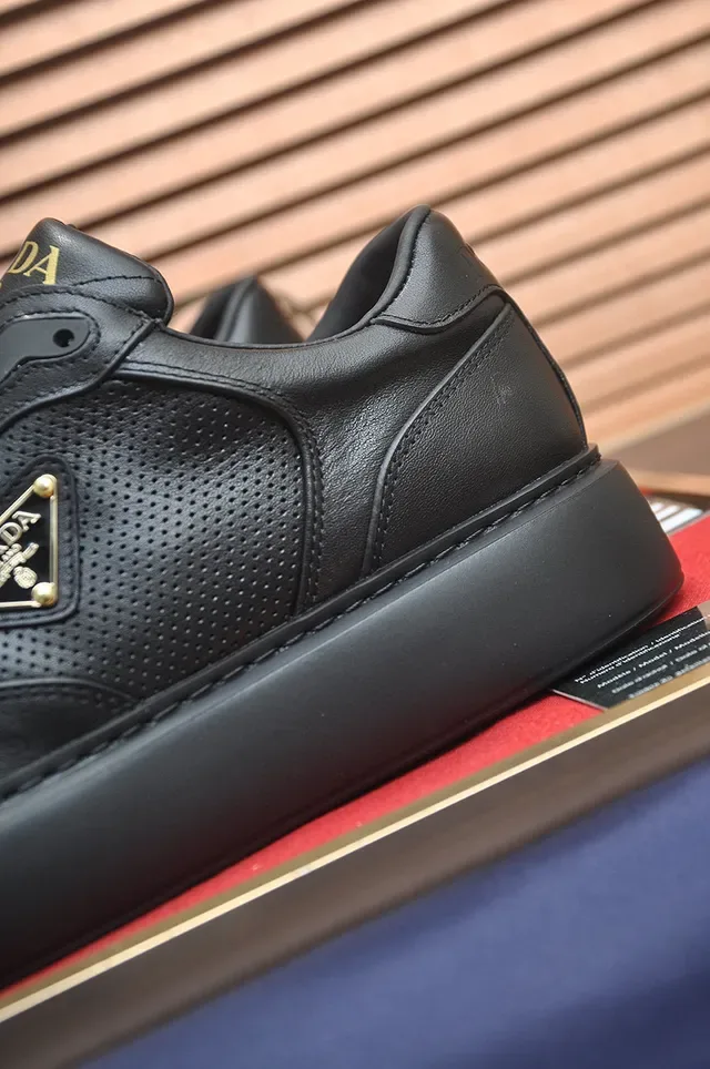 Prada Cloudbust Black Perforated Leather Lifestyle Sneakers 9