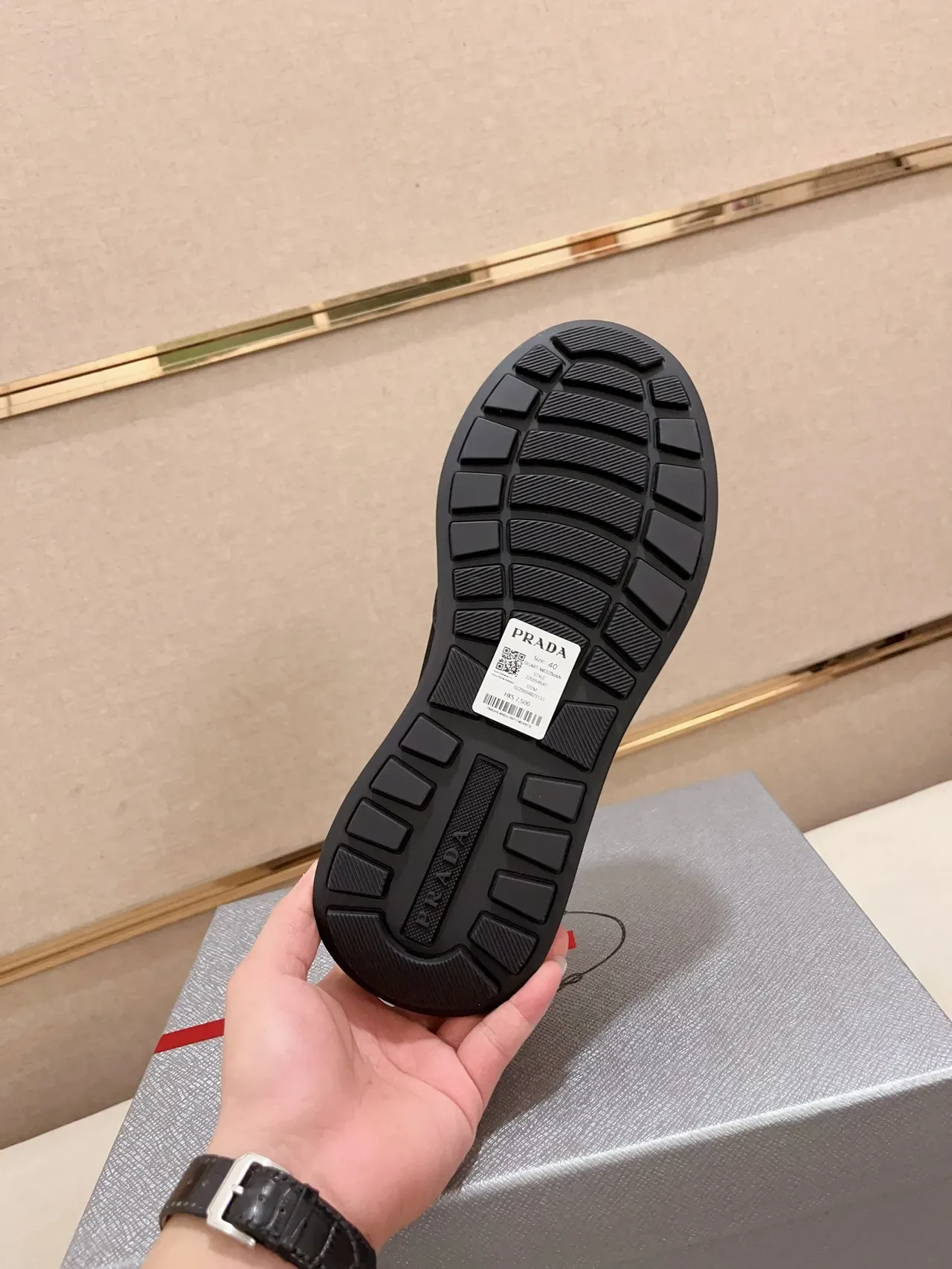 Prada Cloudbust Black Ribbed Nylon and Leather Lifestyle Sneakers 2