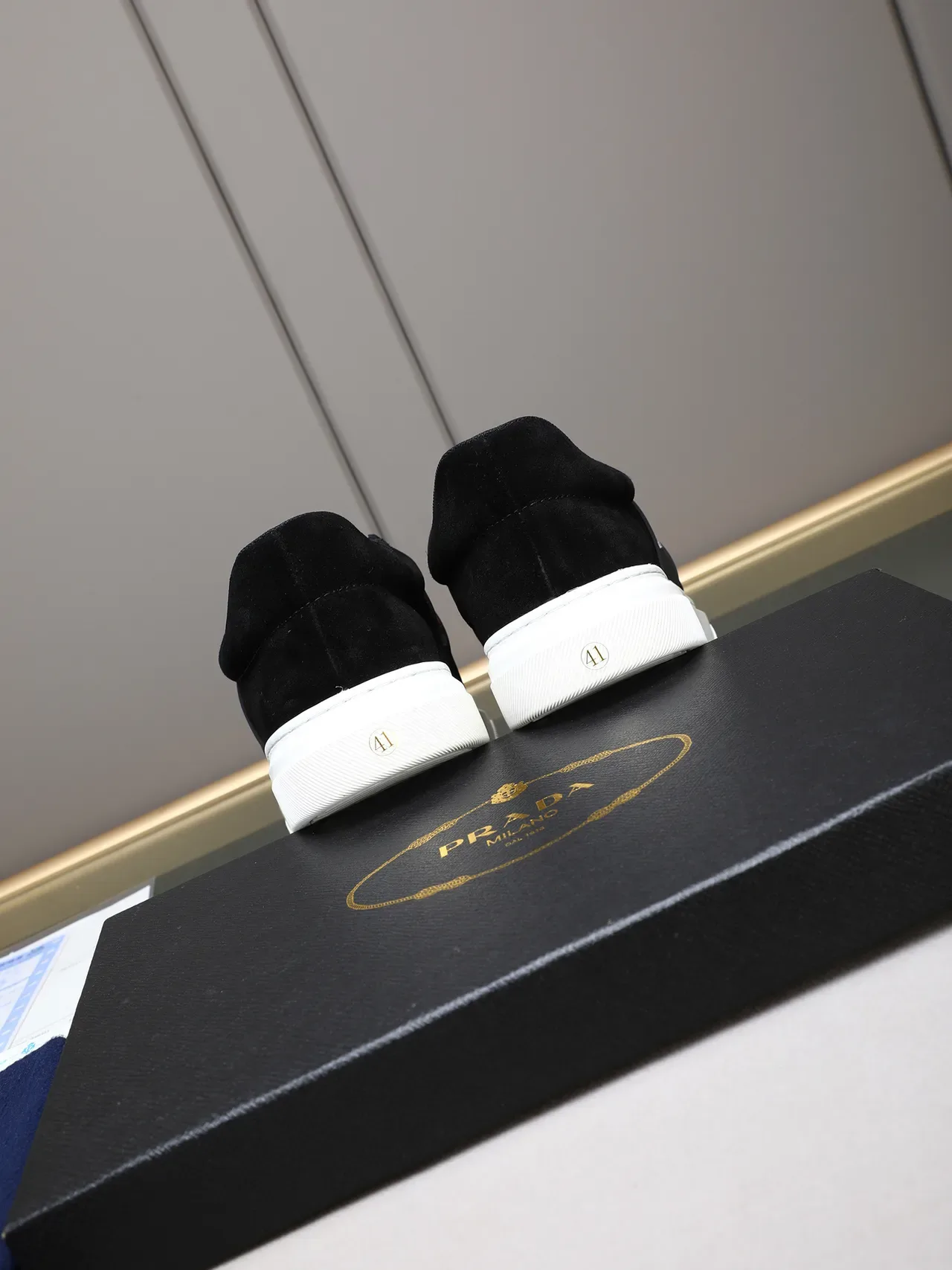 Prada Cloudbust Black Suede and White Rubber Lifestyle Sneaker 3