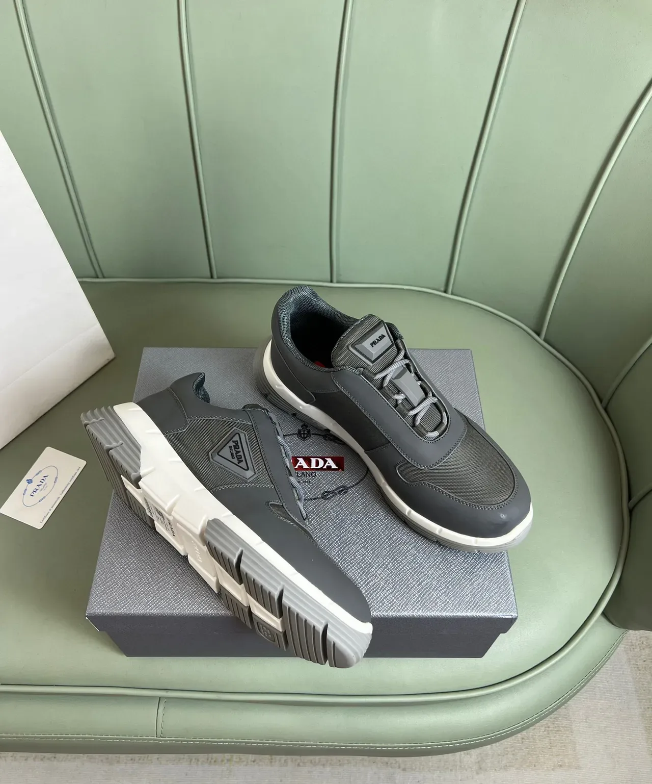 Prada Cloudbust Gray and White Lifestyle Sneakers 8