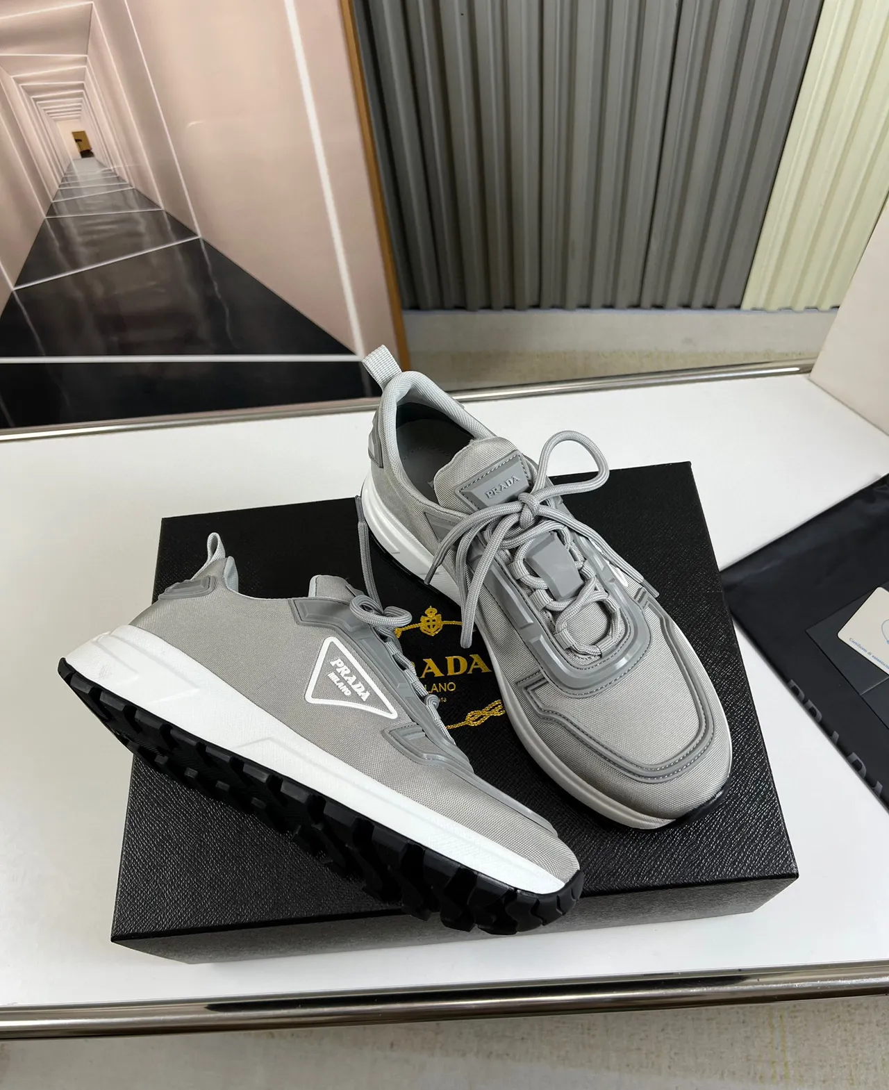 Prada Cloudbust Gray Textile Lifestyle Sneakers 5