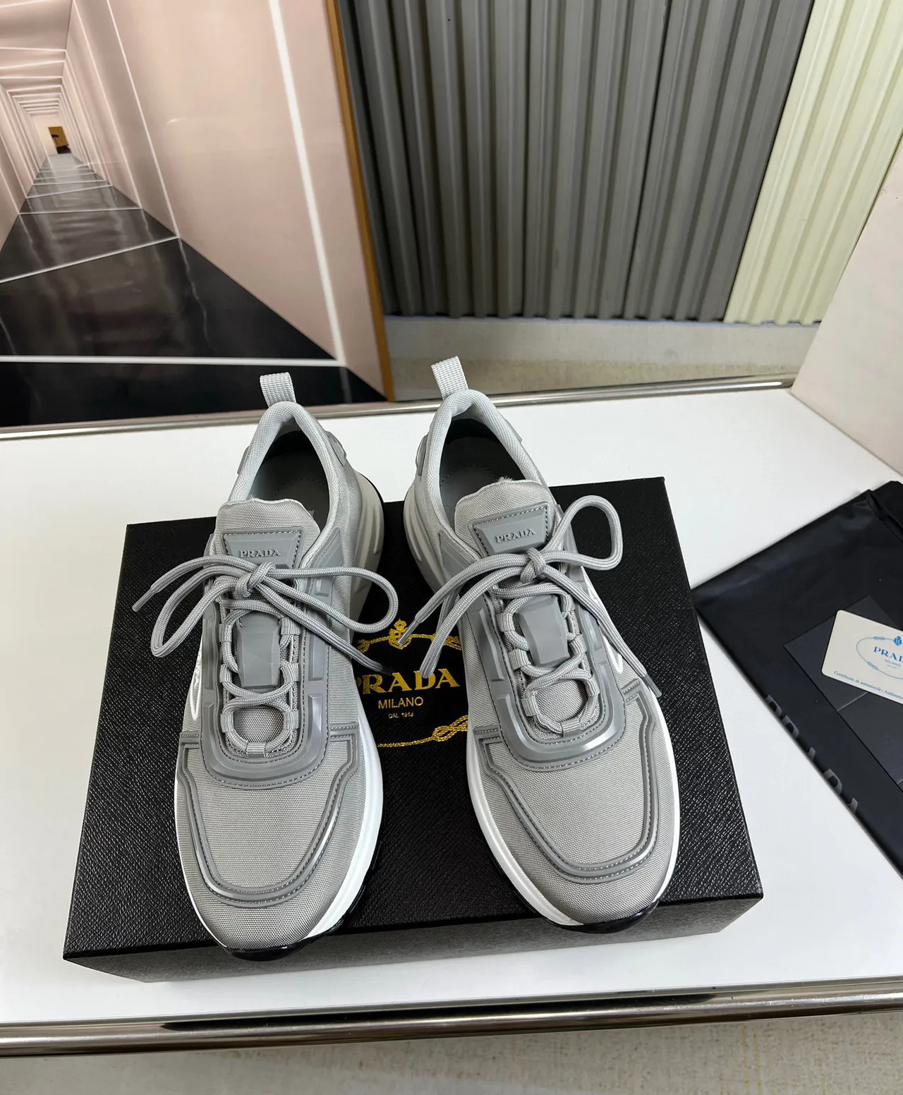 Prada Cloudbust Gray Textile Lifestyle Sneakers 9