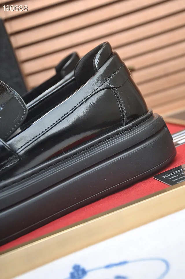 Prada Cloudbust Loafer Black Patent Leather H-Buckle Platform Loafers 3