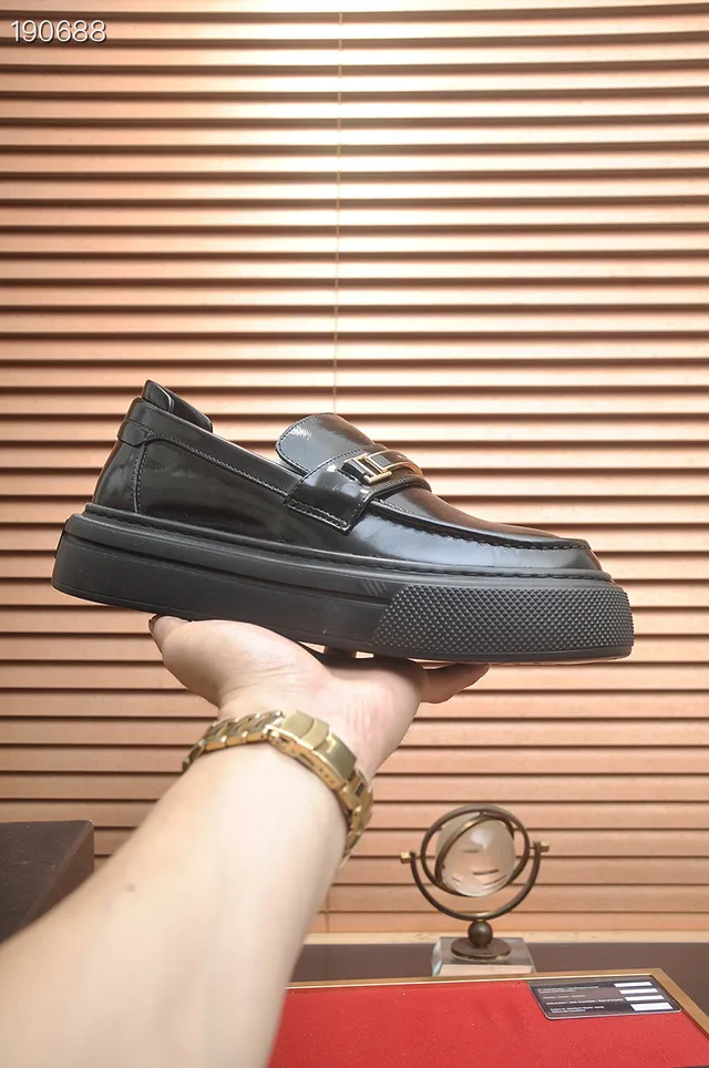 Prada Cloudbust Loafer Black Patent Leather H-Buckle Platform Loafers 6