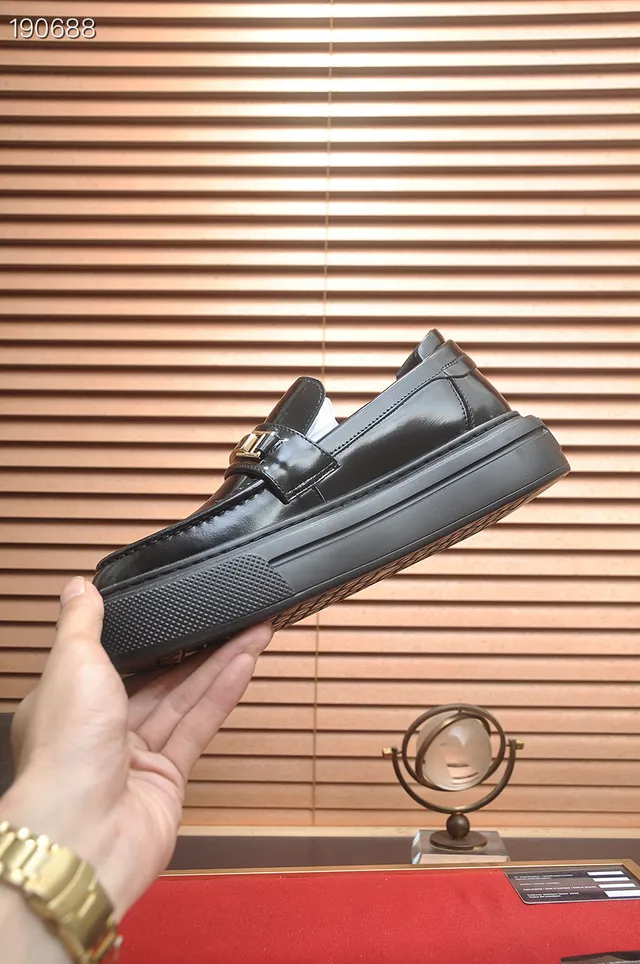 Prada Cloudbust Loafer Black Patent Leather H-Buckle Platform Loafers 7