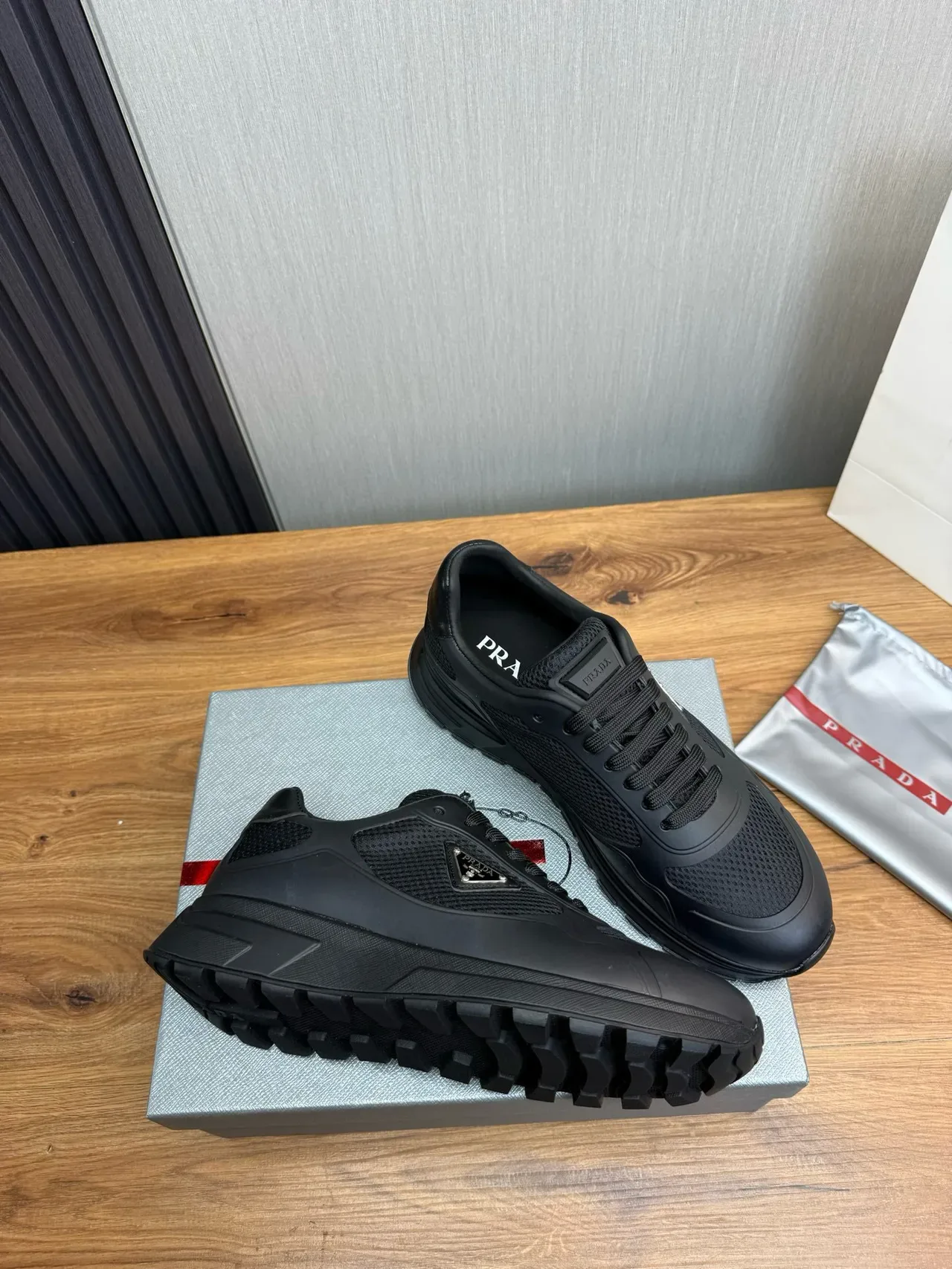 Prada Cloudbust Monochrome Black Lifestyle Sneakers 5