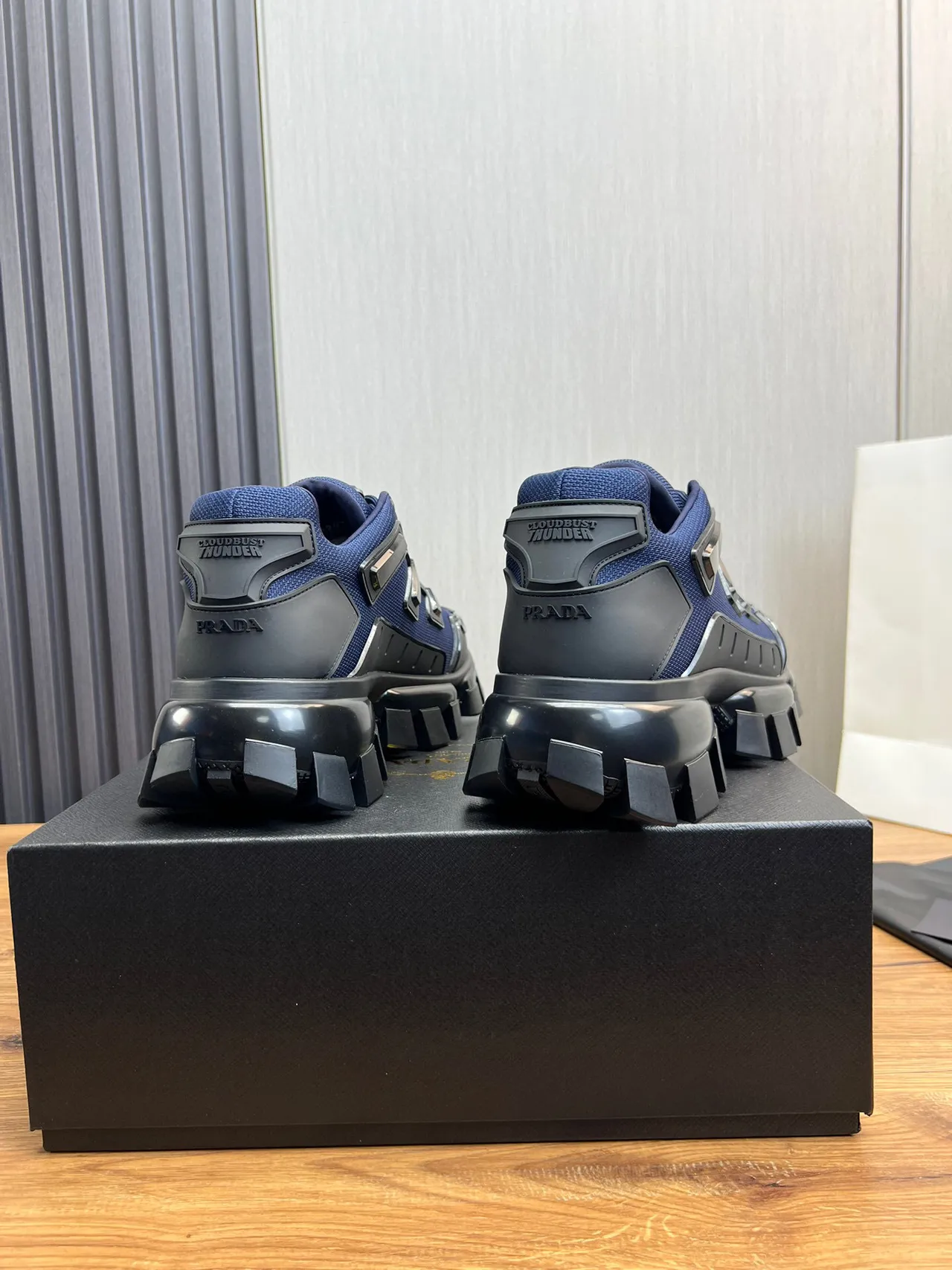 Prada Cloudbust Navy Blue and Black Chunky Sneakers 5