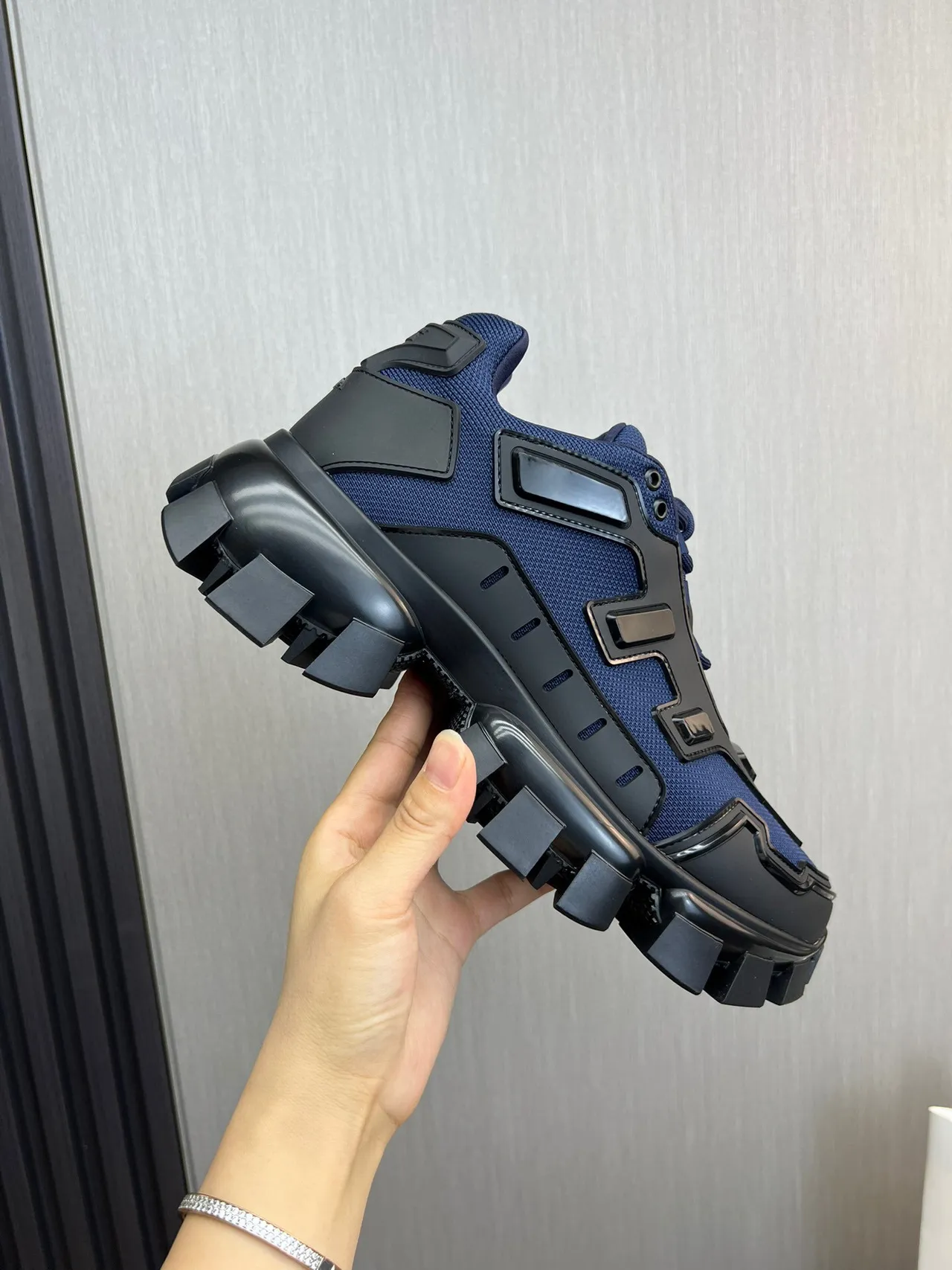 Prada Cloudbust Navy Blue and Black Chunky Sneakers 6
