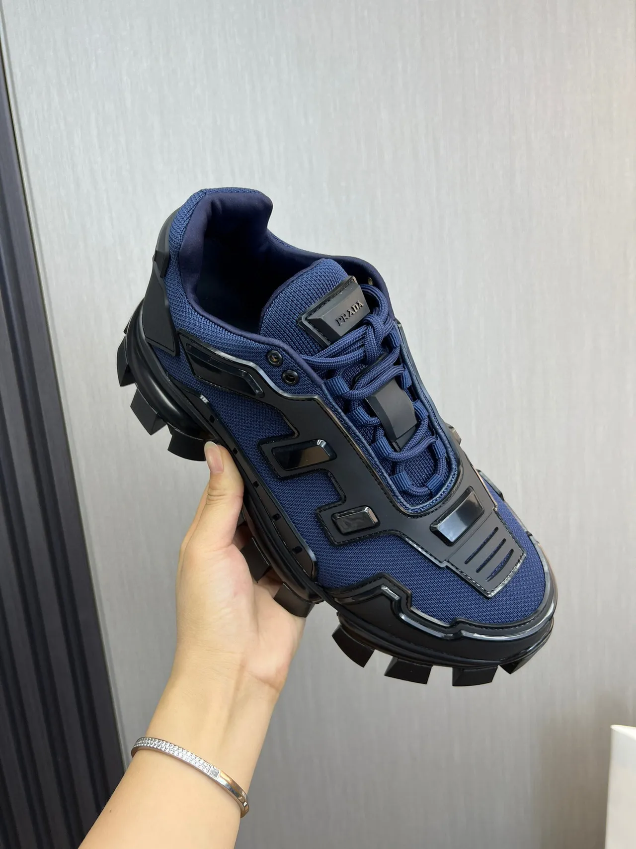 Prada Cloudbust Navy Blue and Black Chunky Sneakers 7