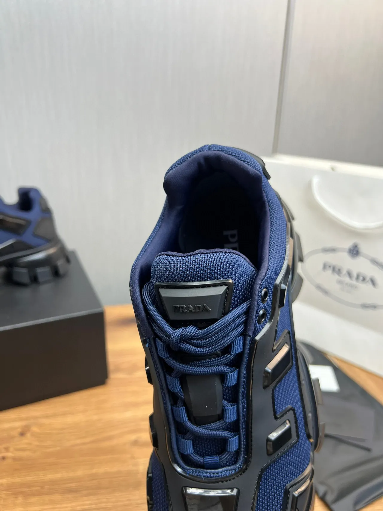 Prada Cloudbust Navy Blue and Black Chunky Sneakers 8